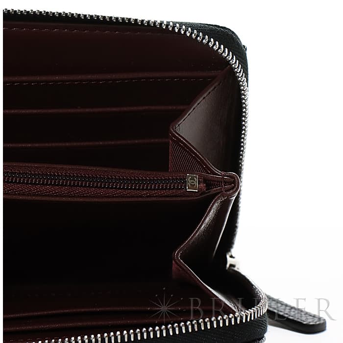 CHANEL シャネル クラシックロングジップウォレット グレインドカーフ ブラック シルバー金具 11