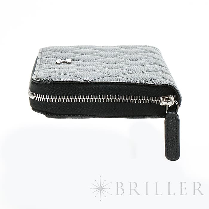 CHANEL シャネル クラシックロングジップウォレット グレインドカーフ ブラック シルバー金具 13