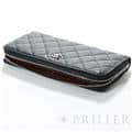 CHANEL シャネル クラシックロングジップウォレット グレインドカーフ ブラック シルバー金具 16