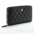 CHANEL シャネル クラシックロングジップウォレット グレインドカーフ ブラック シルバー金具 20