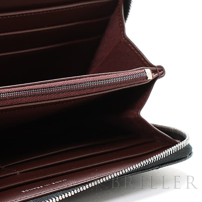CHANEL シャネル クラシックロングジップウォレット グレインドカーフ ブラック シルバー金具 22