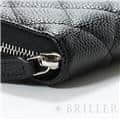 CHANEL シャネル クラシックロングジップウォレット グレインドカーフ ブラック シルバー金具 23