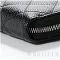 CHANEL シャネル クラシックロングジップウォレット グレインドカーフ ブラック シルバー金具 24