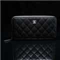 CHANEL シャネル クラシックロングジップウォレット グレインドカーフ ブラック シルバー金具 2
