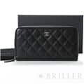 CHANEL シャネル クラシックロングジップウォレット グレインドカーフ ブラック シルバー金具 29