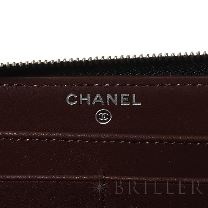CHANEL シャネル クラシックロングジップウォレット グレインドカーフ ブラック シルバー金具 6