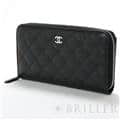CHANEL シャネル クラシックロングジップウォレット グレインドカーフ ブラック シルバー金具 8