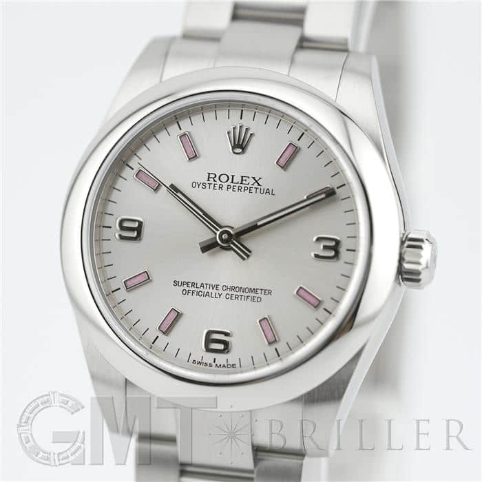 ROLEX ロレックス オイスターパーペチュアル 177200 シルバー 369 ピンクバー 14