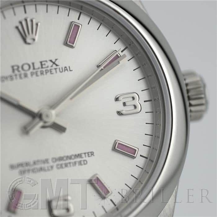 ROLEX ロレックス オイスターパーペチュアル 177200 シルバー 369 ピンクバー 16