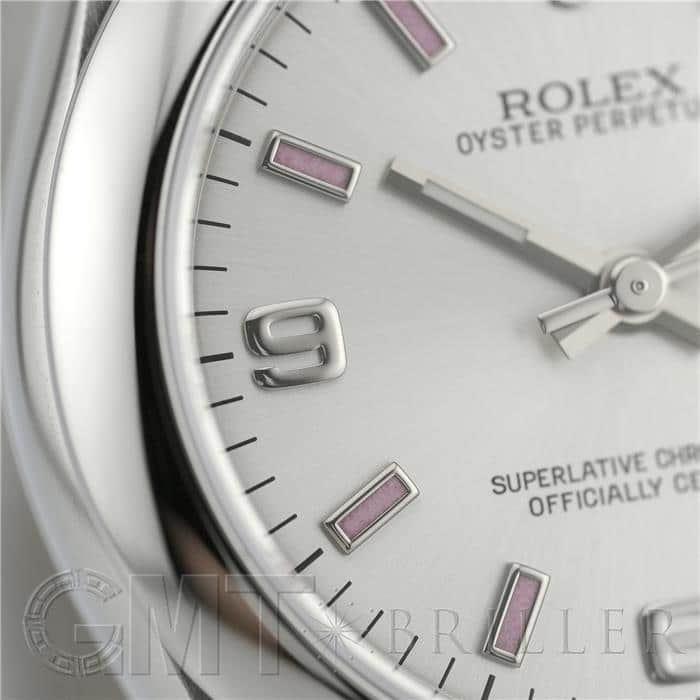 ROLEX ロレックス オイスターパーペチュアル 177200 シルバー 369 ピンクバー 18