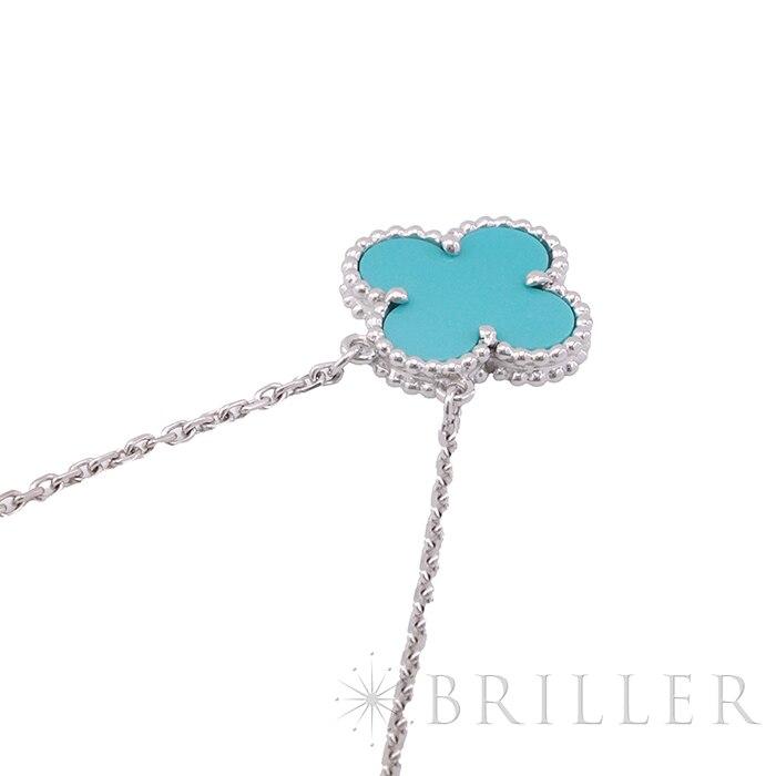 Van Cleef & Arpels ヴァン クリーフ&アーペル アルハンブラ ヴィンテージ アルハンブラ ネックレス ホワイトゴールド ターコイズ 8