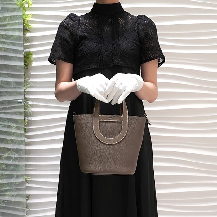 HERMES エルメス インザループ PM トリヨンクレマンス エトゥープ シルバー金具 29