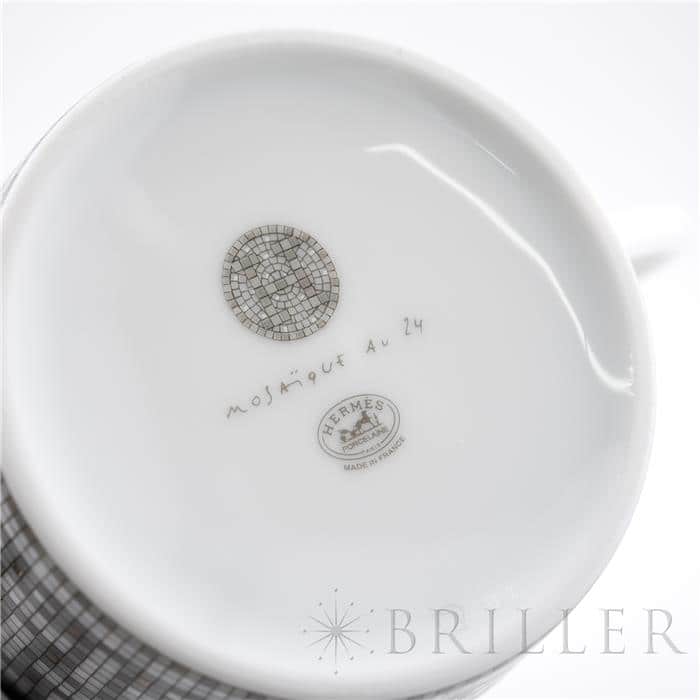 HERMES エルメス ティーカップ＆ソーサー モザイク 24 プラチナ P035016P 28