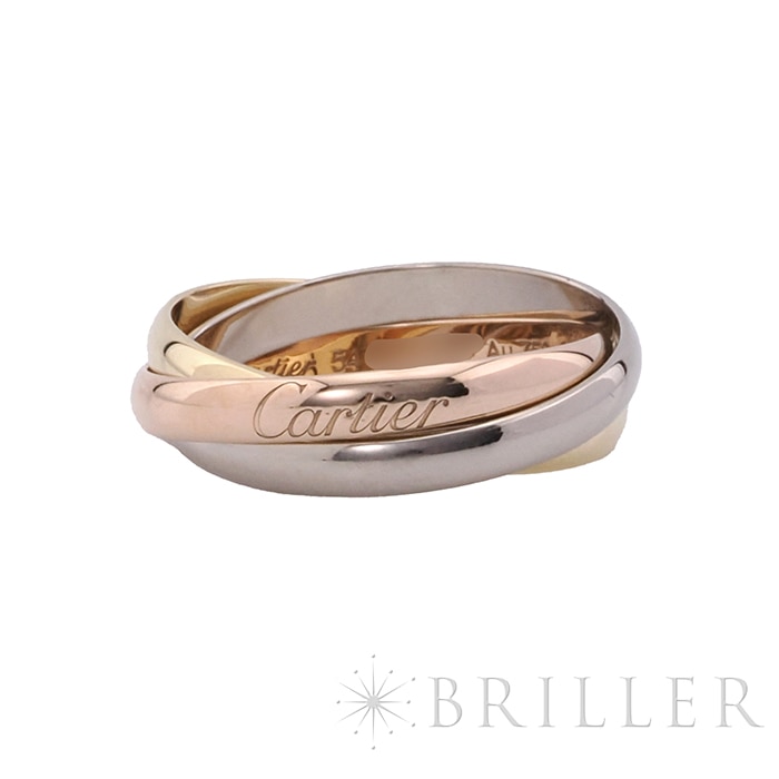 Cartier ローズゴールドカラー リング 中古)CARTIER カルティエ トリニティ リング SM イエローゴールド