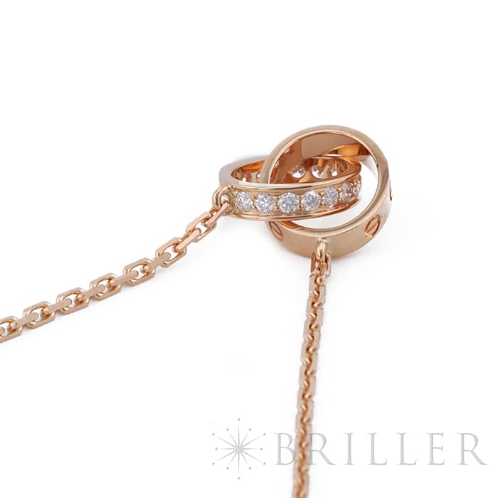 CARTIER カルティエ ラブ ネックレス ピンクゴールド ダイヤモンド セミパヴェ B7013900 9