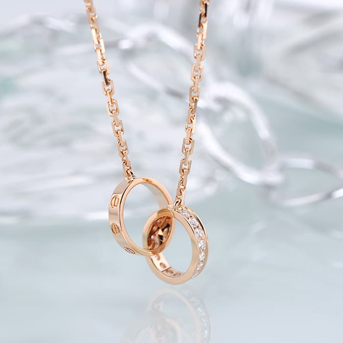 CARTIER カルティエ ラブ ネックレス ピンクゴールド ダイヤモンド セミパヴェ B7013900 2