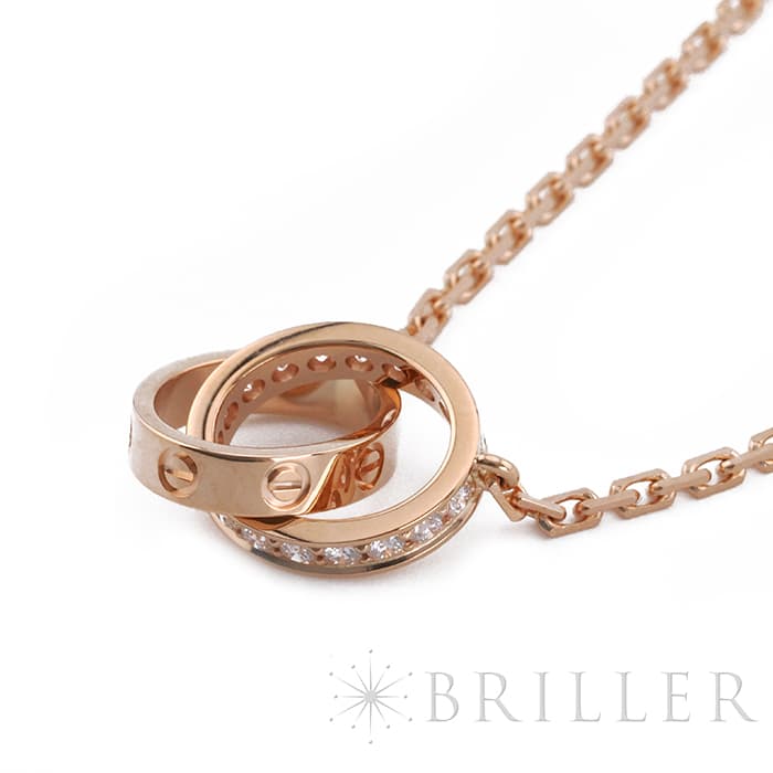CARTIER カルティエ ラブ ネックレス ピンクゴールド ダイヤモンド セミパヴェ B7013900 5