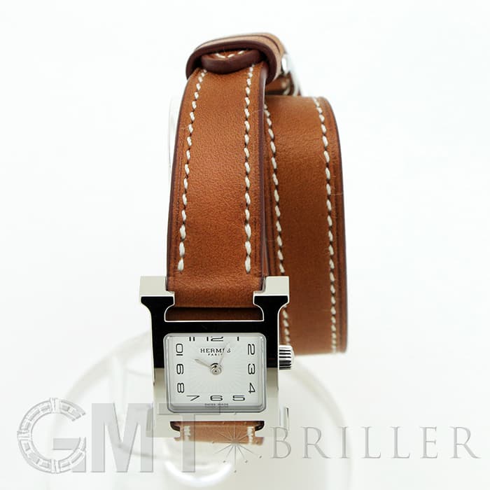 HERMES エルメス Hウォッチ HH1.110.131/VB341SS ミニ ドゥブルトゥール ナチュラルブラウン 11