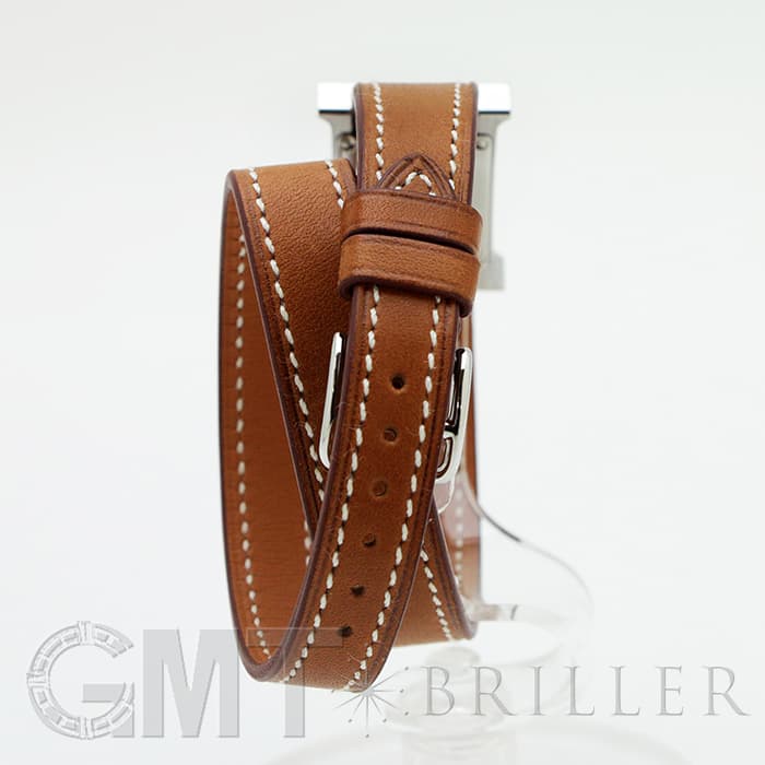 HERMES エルメス Hウォッチ HH1.110.131/VB341SS ミニ ドゥブルトゥール ナチュラルブラウン 12