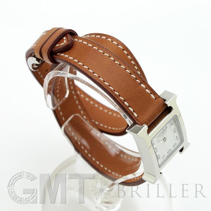 HERMES エルメス Hウォッチ HH1.110.131/VB341SS ミニ ドゥブルトゥール ナチュラルブラウン 13