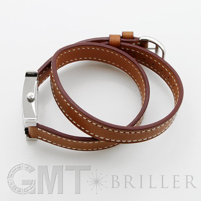 HERMES エルメス Hウォッチ HH1.110.131/VB341SS ミニ ドゥブルトゥール ナチュラルブラウン 17