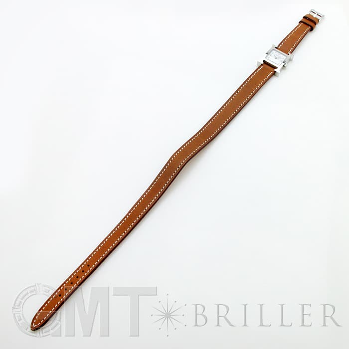 HERMES エルメス Hウォッチ HH1.110.131/VB341SS ミニ ドゥブルトゥール ナチュラルブラウン 20