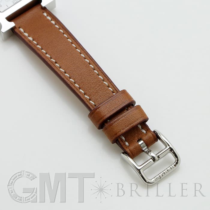 HERMES エルメス Hウォッチ HH1.110.131/VB341SS ミニ ドゥブルトゥール ナチュラルブラウン 26