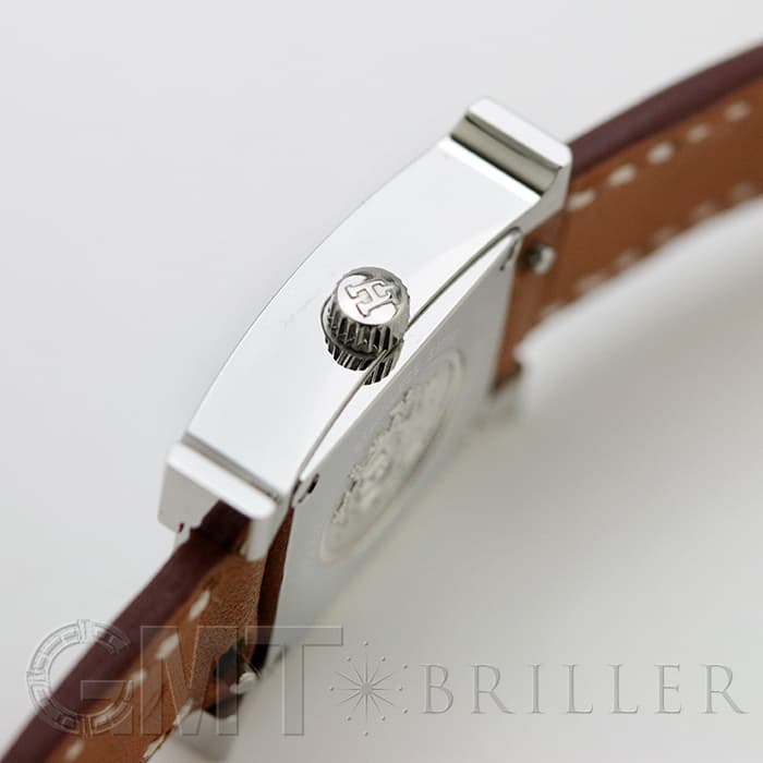 HERMES エルメス Hウォッチ HH1.110.131/VB341SS ミニ ドゥブルトゥール ナチュラルブラウン 28