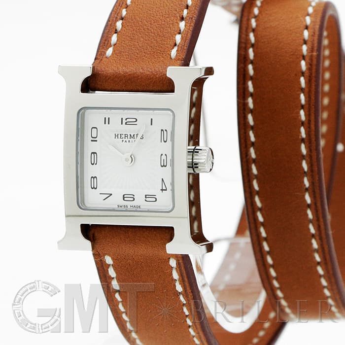 HERMES エルメス Hウォッチ HH1.110.131/VB341SS ミニ ドゥブルトゥール ナチュラルブラウン 8