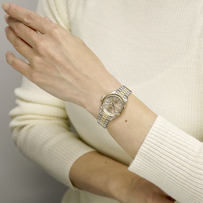 中古 Rolex ロレックス デイトジャスト gbic ピンク トリドール 商品id 詳細ページ レディースブランド サロン Briller レディース腕時計 ブランドバッグ ブランドジュエリーのオンラインストア