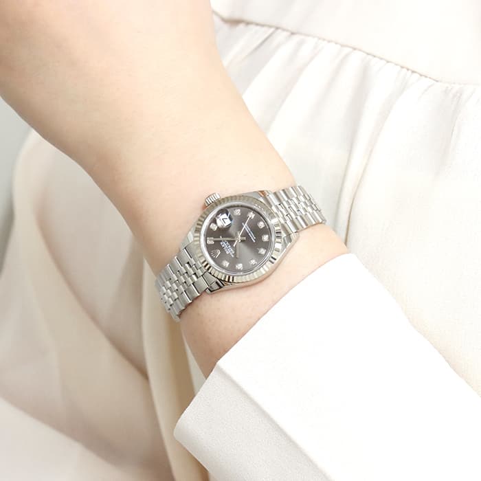 ROLEX ロレックス デイトジャスト 28 279174G ダークロジウム 10Pダイヤ 28