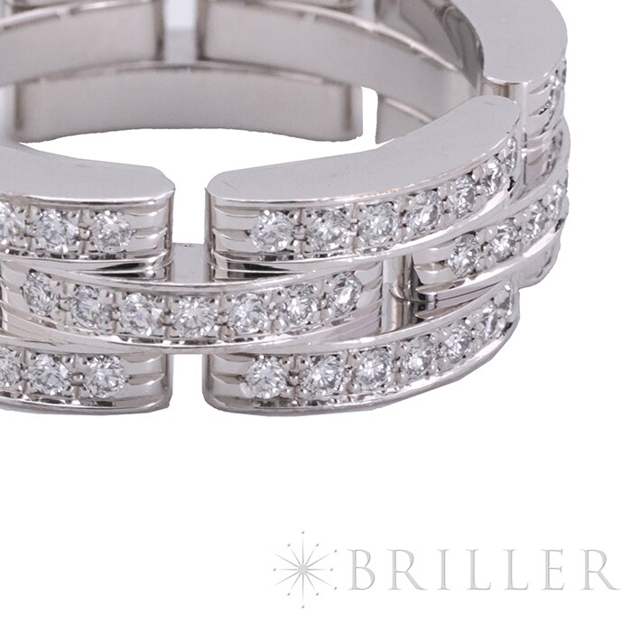 CARTIER カルティエ マイヨン パンテール リング 3連 ホワイトゴールド パヴェダイヤモンド 9号 10