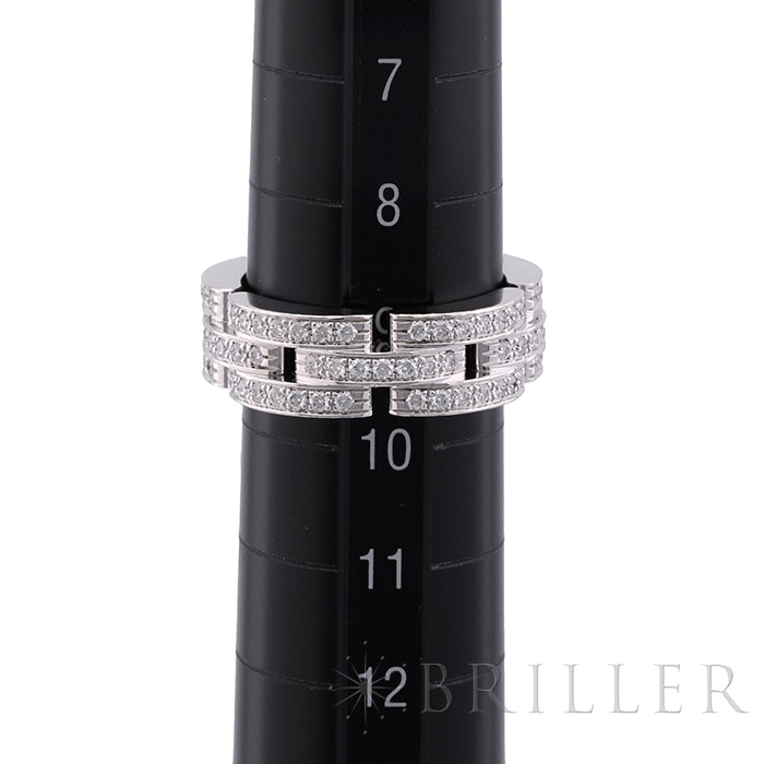 CARTIER カルティエ マイヨン パンテール リング 3連 ホワイトゴールド パヴェダイヤモンド 9号 12