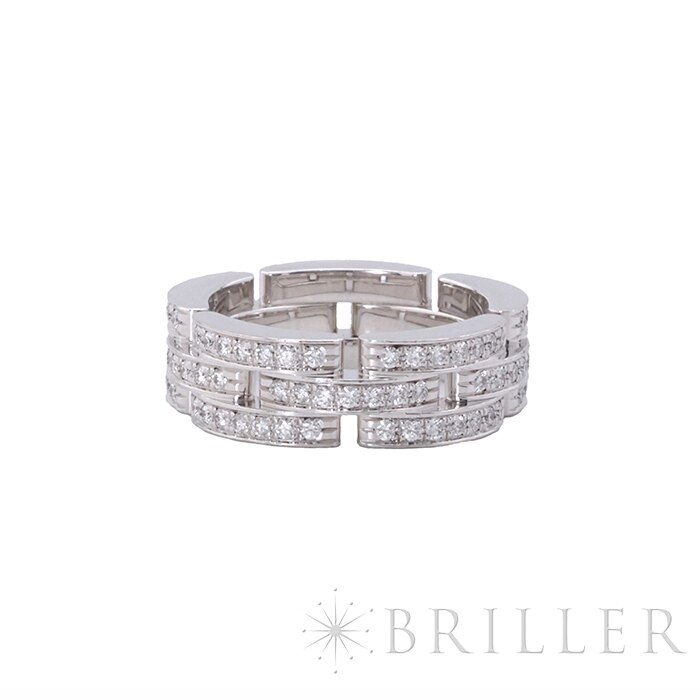 CARTIER カルティエ マイヨン パンテール リング 3連 ホワイトゴールド パヴェダイヤモンド 9号 1