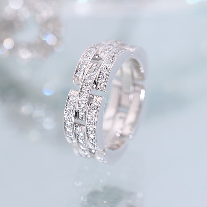 CARTIER カルティエ マイヨン パンテール リング 3連 ホワイトゴールド パヴェダイヤモンド 9号 2