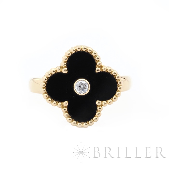 Van Cleef & Arpels ヴァン クリーフ&アーペル アルハンブラ ヴィンテージ アルハンブラ リング イエローゴールド オニキス ダイヤモンド 9号 VCARA41049 メイン