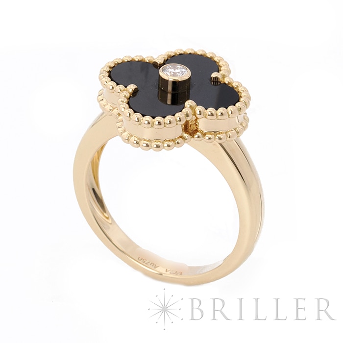 Van Cleef & Arpels ヴァン クリーフ&アーペル アルハンブラ ヴィンテージ アルハンブラ リング イエローゴールド オニキス ダイヤモンド 9号 VCARA41049 4