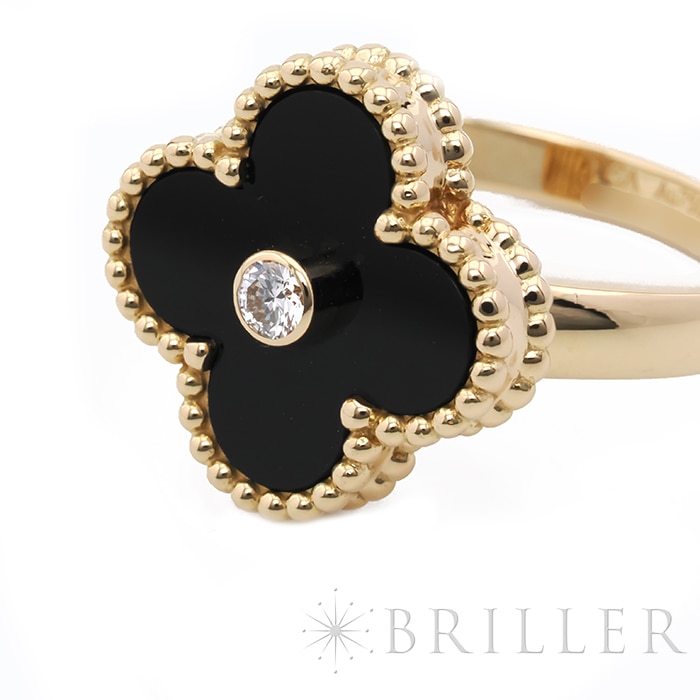 Van Cleef & Arpels ヴァン クリーフ&アーペル アルハンブラ ヴィンテージ アルハンブラ リング イエローゴールド オニキス ダイヤモンド 9号 VCARA41049 5