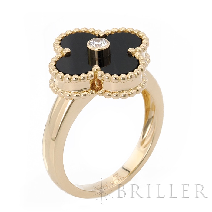 Van Cleef & Arpels ヴァン クリーフ&アーペル アルハンブラ ヴィンテージ アルハンブラ リング イエローゴールド オニキス ダイヤモンド 9号 VCARA41049 7