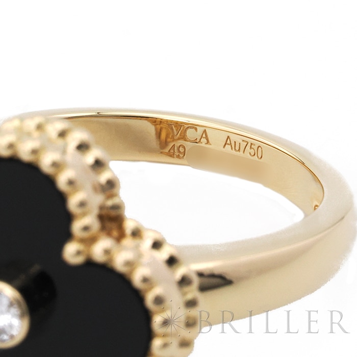 Van Cleef & Arpels ヴァン クリーフ&アーペル アルハンブラ ヴィンテージ アルハンブラ リング イエローゴールド オニキス ダイヤモンド 9号 VCARA41049 8