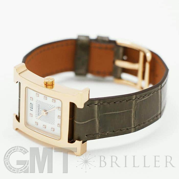 新品)HERMES エルメス Hウォッチ W053355WW00 ピンクゴールドプレー