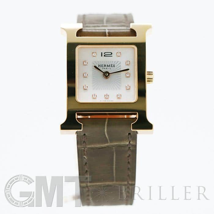 新品)HERMES エルメス Hウォッチ W053355WW00 ピンクゴールドプレー