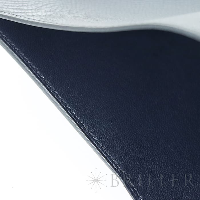 HERMES エルメス ベアン コンパクト エプソン ブルーインディゴ ゴールド金具 11