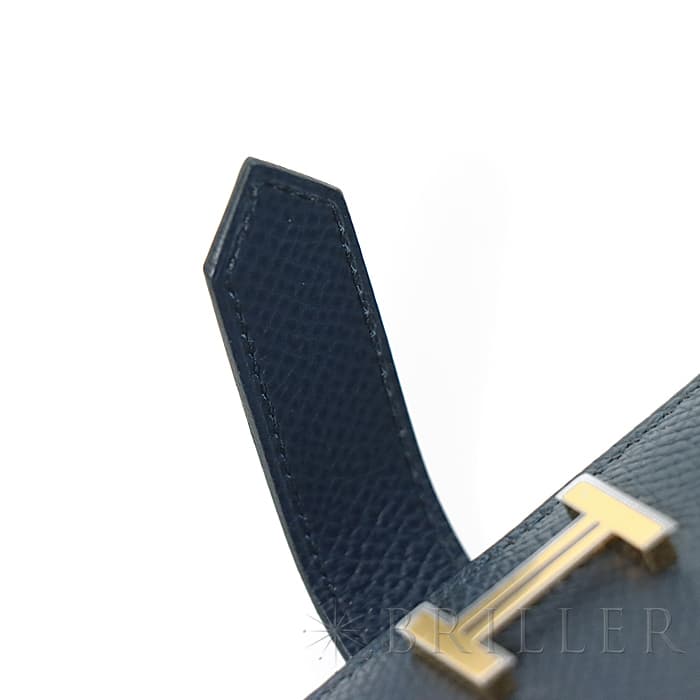 HERMES エルメス ベアン コンパクト エプソン ブルーインディゴ ゴールド金具 12