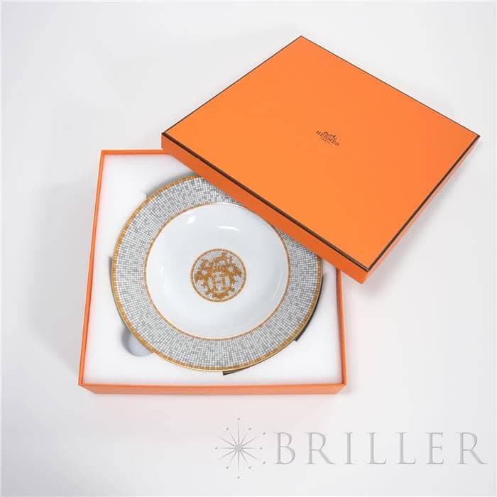 HERMES エルメス その他 スーププレート ペア モザイク 24 ゴールド  P026013P【未使用品】 4