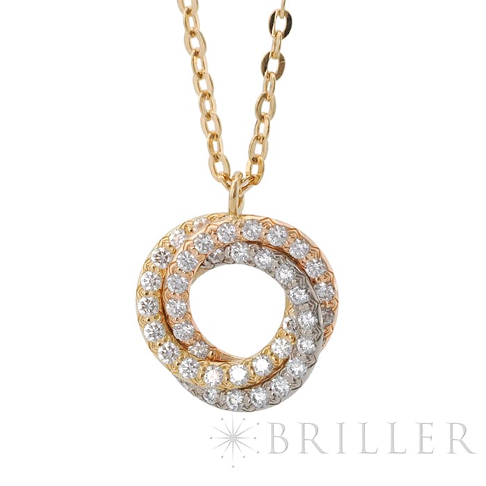 CARTIER カルティエ トリニティ ペンダント ネックレス パヴェ ダイヤモンド ホワイトゴールド イエローゴールド ピンクゴールド B7224808 3