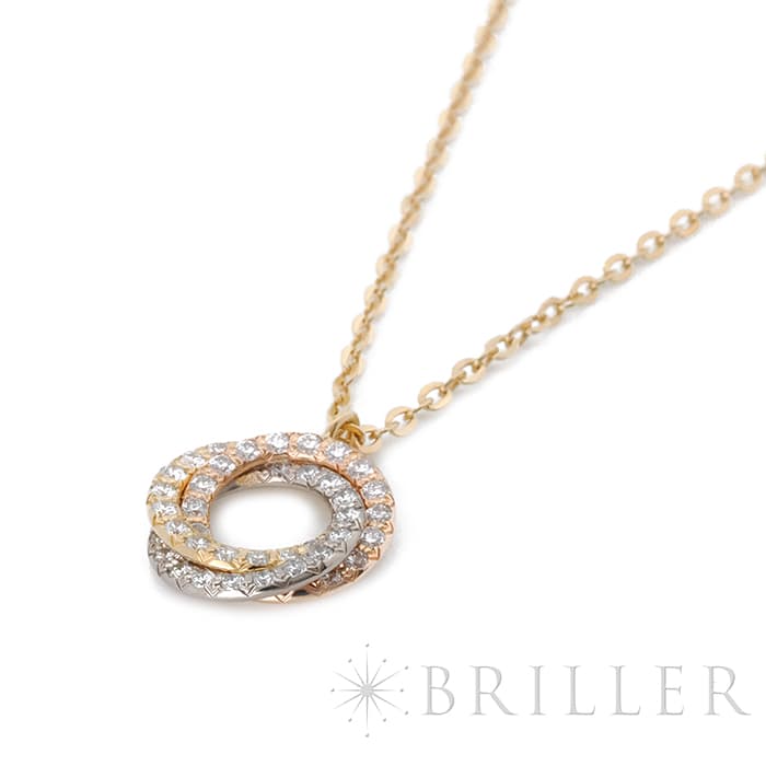 CARTIER カルティエ トリニティ ペンダント ネックレス パヴェ ダイヤモンド ホワイトゴールド イエローゴールド ピンクゴールド B7224808 5