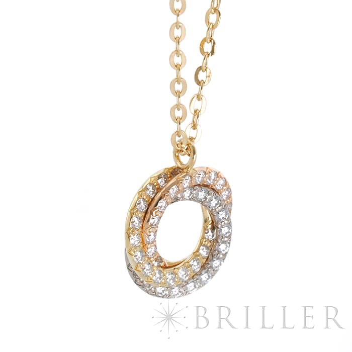 CARTIER カルティエ トリニティ ペンダント ネックレス パヴェ ダイヤモンド ホワイトゴールド イエローゴールド ピンクゴールド B7224808 7