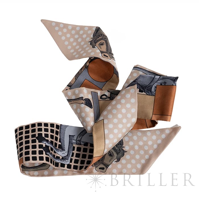 HERMES エルメス ツイリー カヴァリエ・アン・フォルム ベージュ / グレー / テラコッタ 13