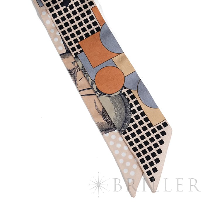 HERMES エルメス ツイリー カヴァリエ・アン・フォルム ベージュ / グレー / テラコッタ 19